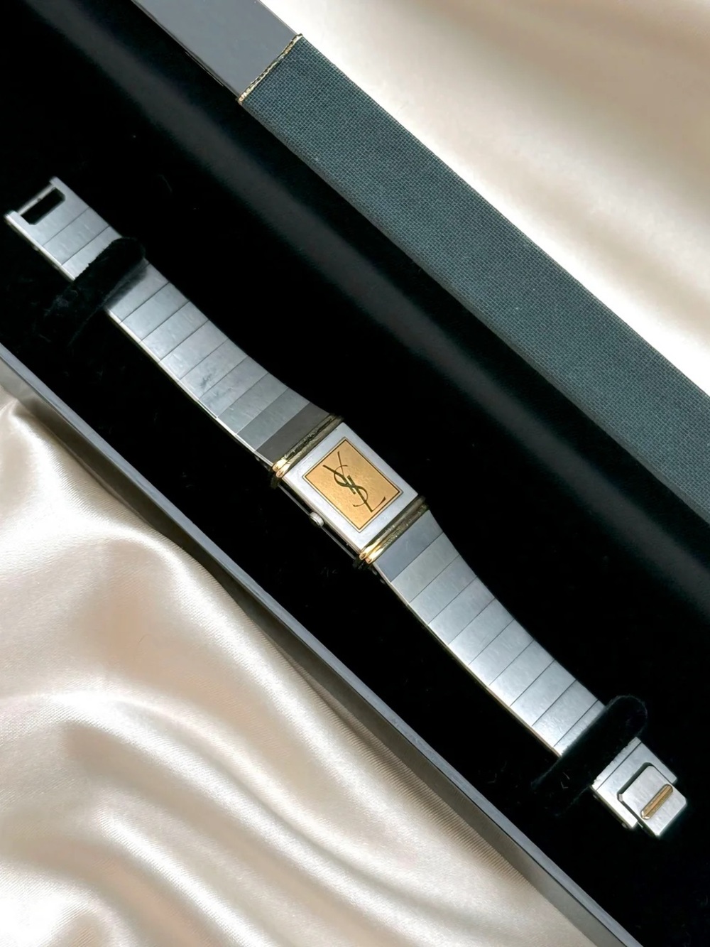 AUTHENTIC RARE VINTAGE YVES SAINT LAURENT REVERSO WATCH - WITH BOX